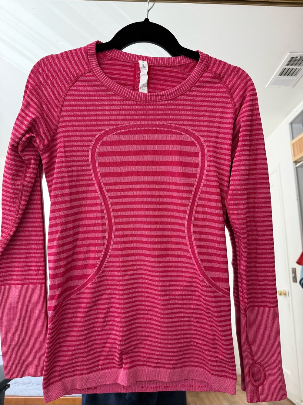 SOLD lululemon athletica Pink Striped Long Sleeve swiftly tech